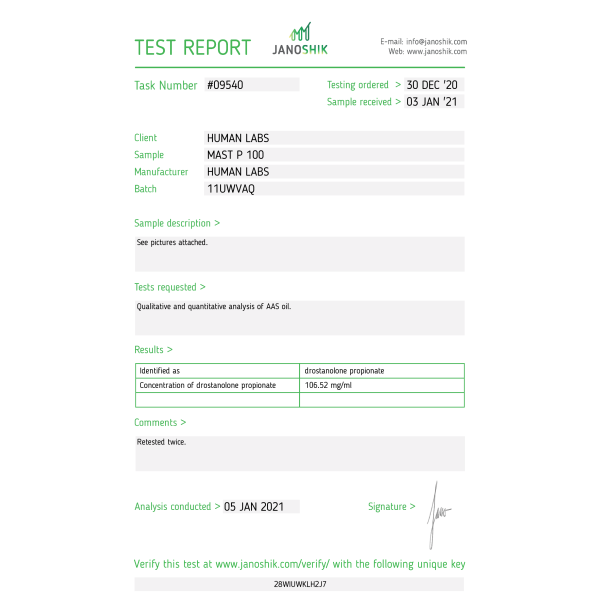 Mast P 10 ml 100 mg Human Labs