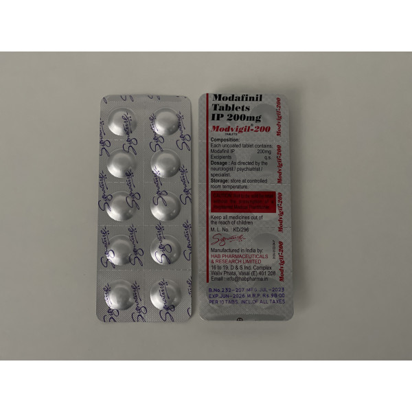 Modafinil Modvigil 200 mg 10 tab Hab Pharmaceuticals