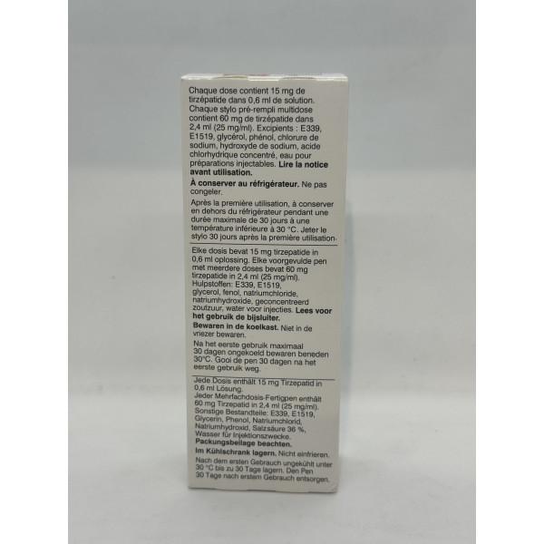 Tirzepatide Mounjaro 15 mg Eli Lilly (4 dosages)