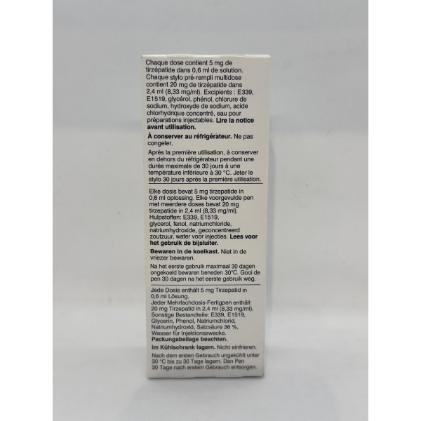 Tirzepatide Mounjaro 5 mg Eli Lilly (4 dosages)