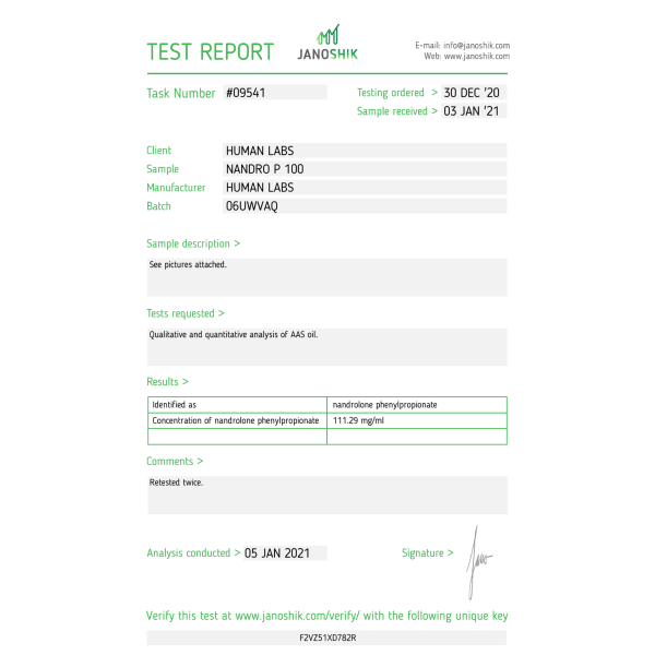 Nandro P 10 ml 100 mg Human Labs
