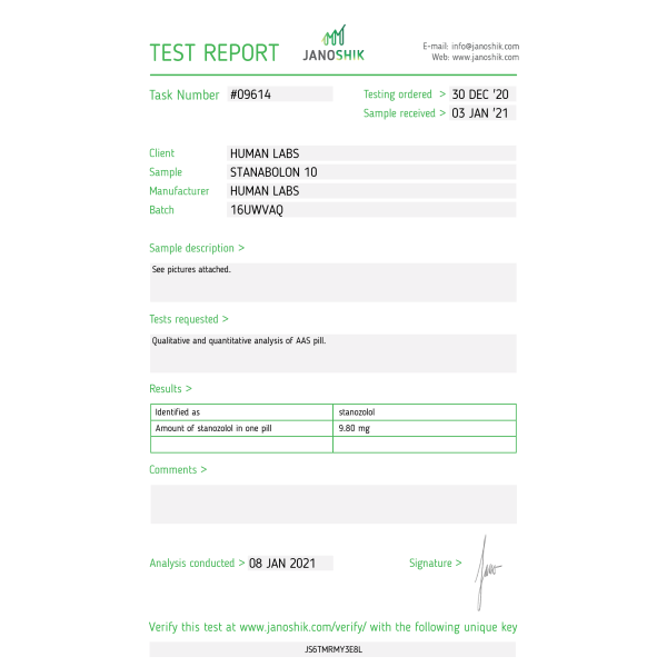 Stanabolon 100 tab 10 mg Human Labs