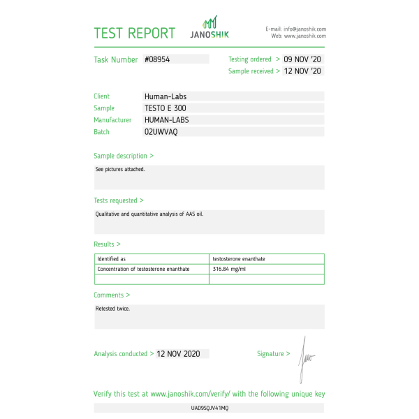 Testo E 10 ml 300 mg Human Labs