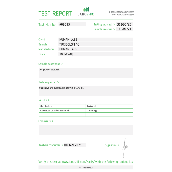 Turibolon 100 tab 10 mg Human Labs